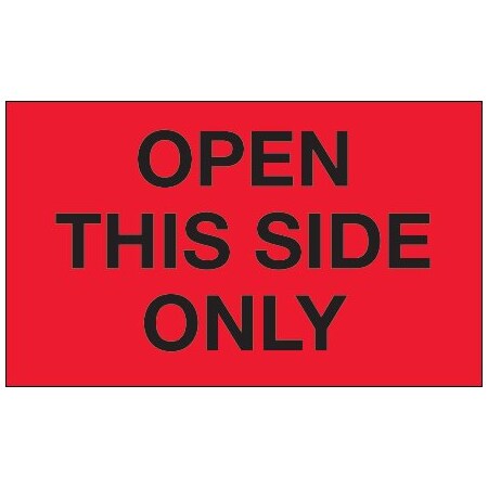 Bsc Preferred 3 x 5'' - ''Open This Side Only'' Fluorescent Red Labels BUY00024097